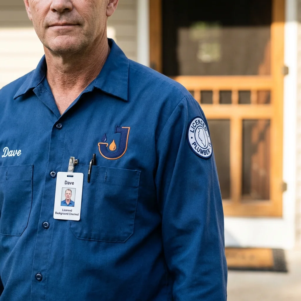 Licensed plumber showing ID badge in Tieton, WA