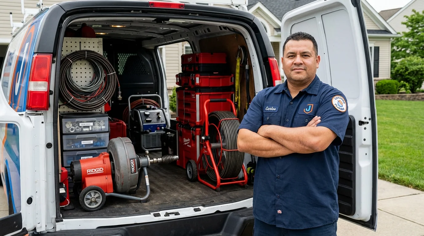 Professional drain cleaning equipment and Johns Plumbing LLC plumber in Tieton