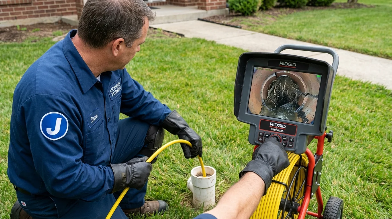 Sewer camera inspection being performed by Johns Plumbing LLC in Tieton
